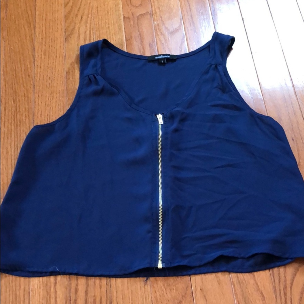 Sheer zip up tank top